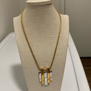 Avon Vintage 1976 Geometric Collection Two Tone Pendant Necklace